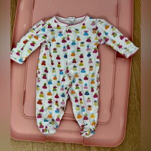 Kissy Kissy Baby Girl’s Pineapple Fruit Print Footie Pima Cotton NB